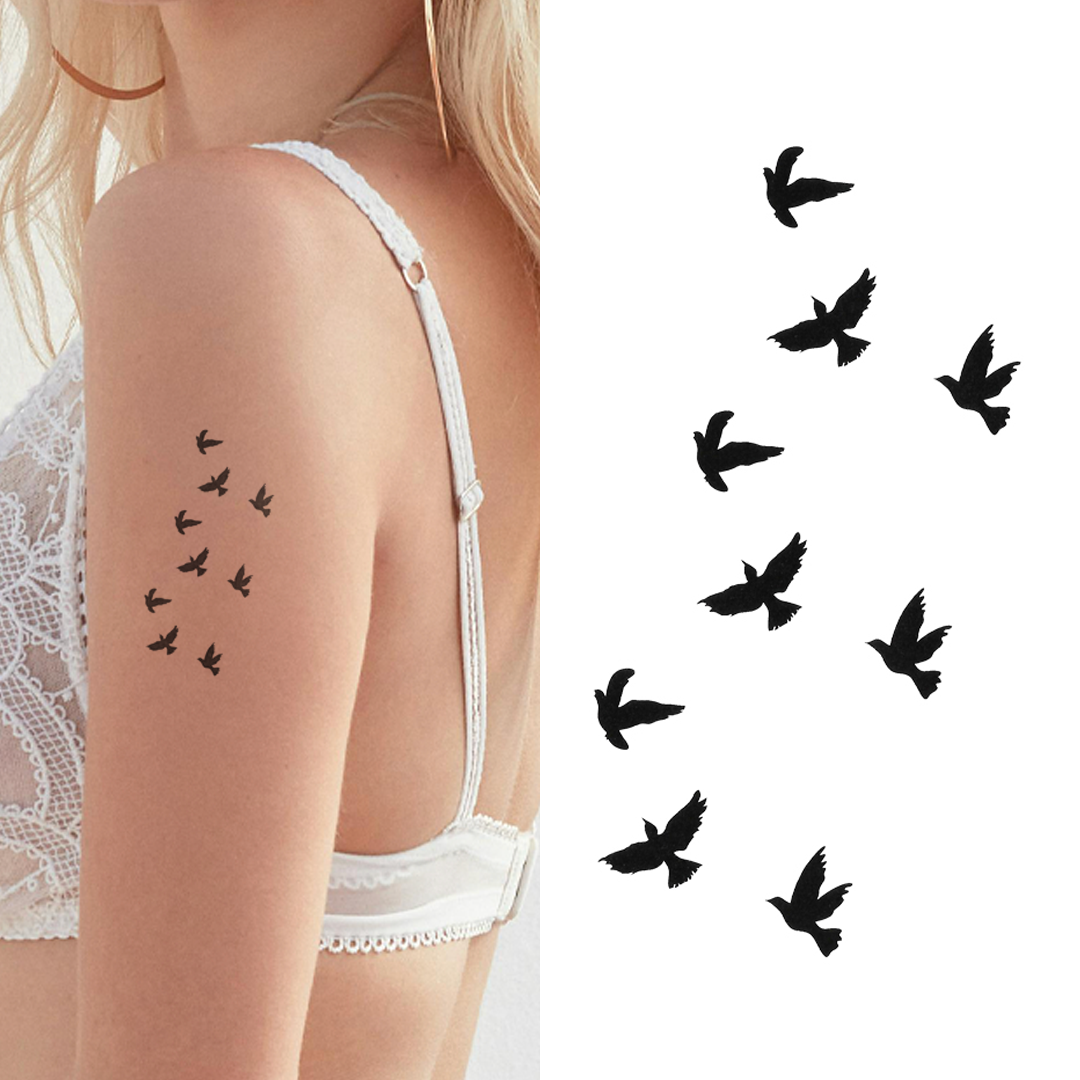 Black Birds - Temporary Tattoo