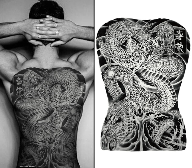 (Full Back) The Serpent - Temporary Tattoo