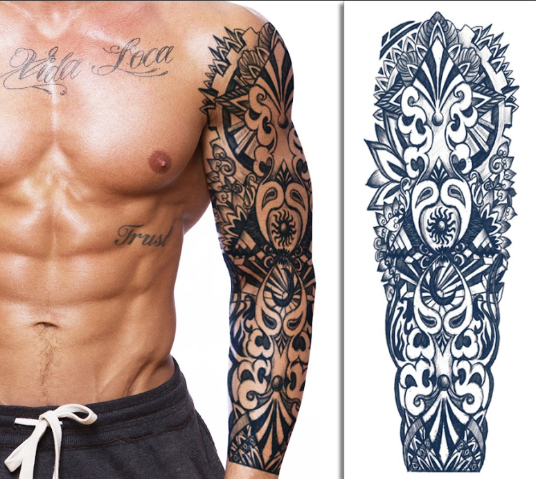 (Full Sleeve) Bold Totem - Temporary Tattoo