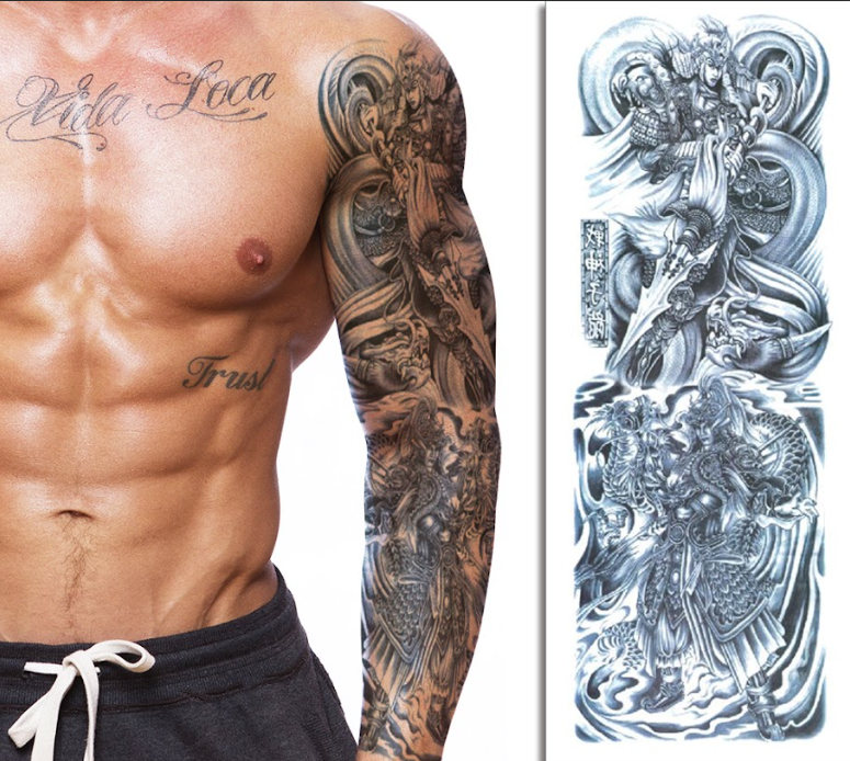 (Full Sleeve) Stylized Lady Luck - Temporary Tattoo