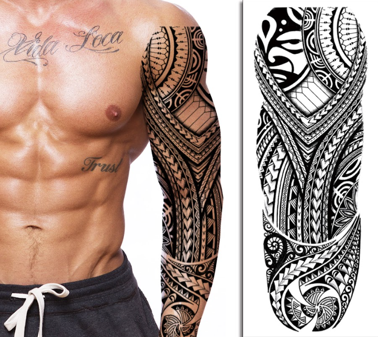 (Full Sleeve) The Tribal - Temporary Tattoo