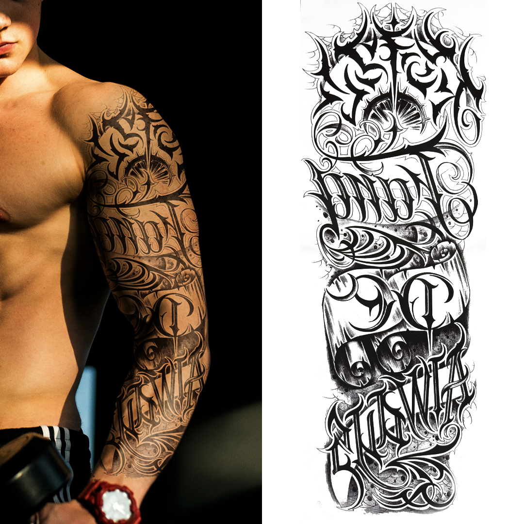 (Full Sleeve) The Scrolls - Temporary Tattoo