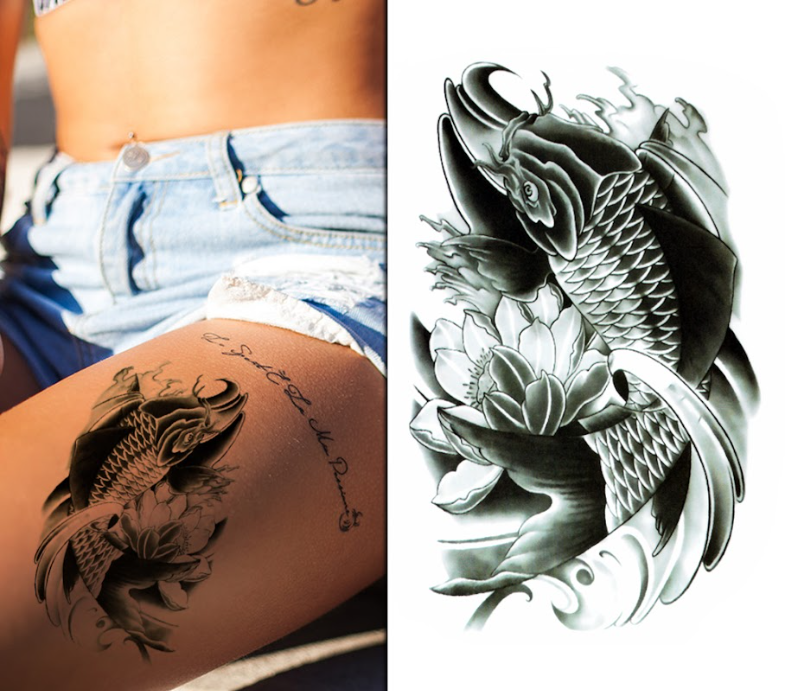 (Half Sleeve) Koi Fish - Temporary Tattoo