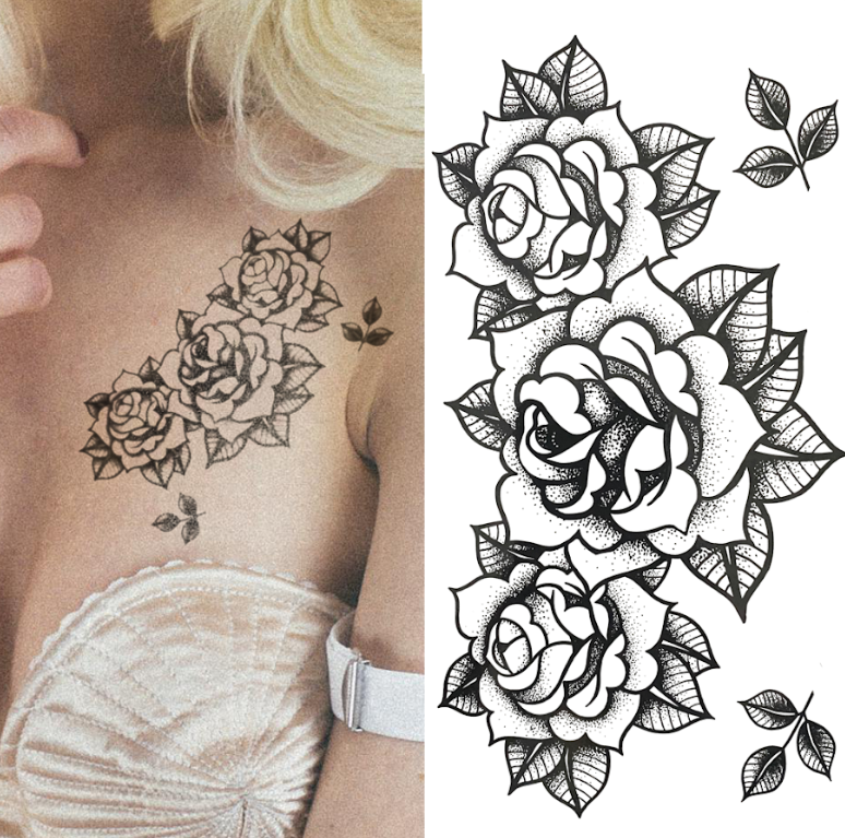 (Half Sleeve) Roses v2 - Temporary Tattoo