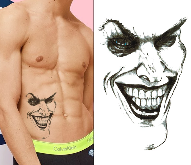 (Half Sleeve) The Clown Guy - Temporary Tattoo