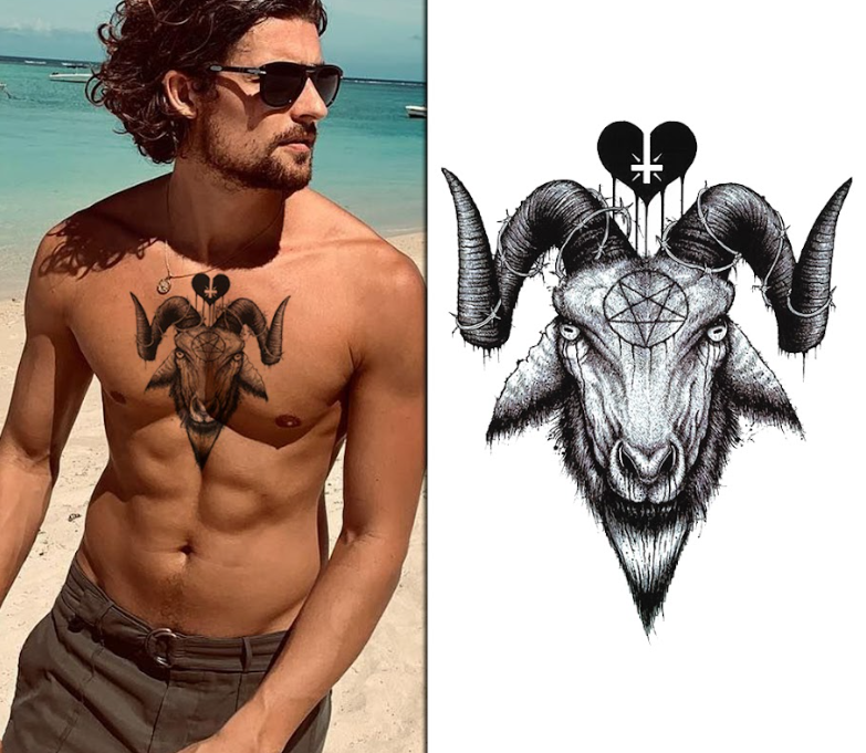(Half Sleeve) The Goat - Temporary Tattoo