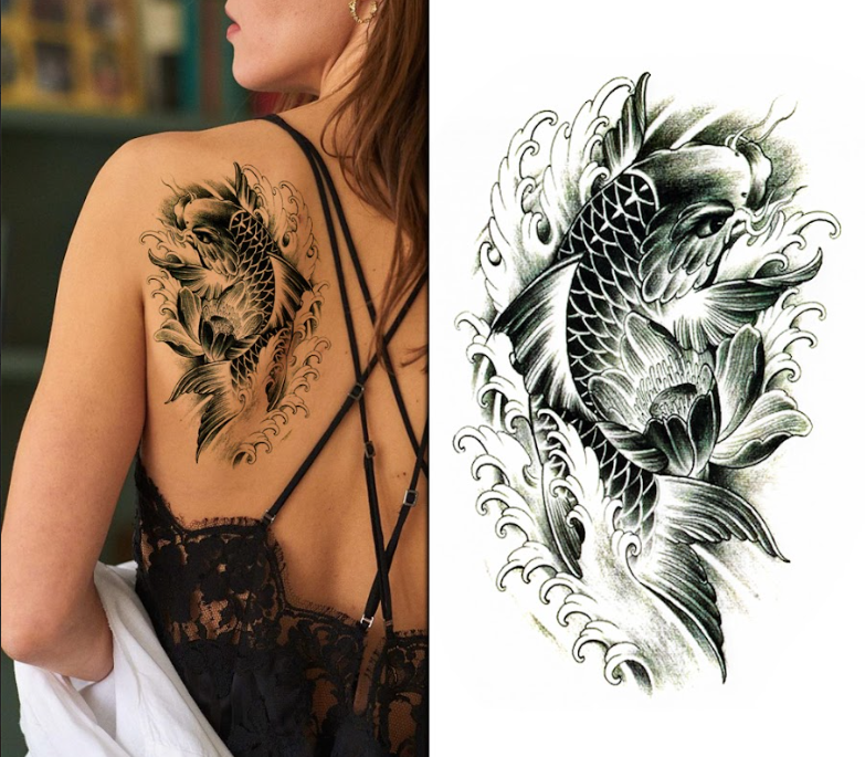 (Half Sleeve) The Koi - Temporary Tattoo