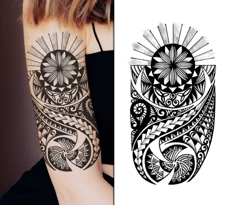 (Half Sleeve) The Tribal Sleeve - Temporary Tattoo