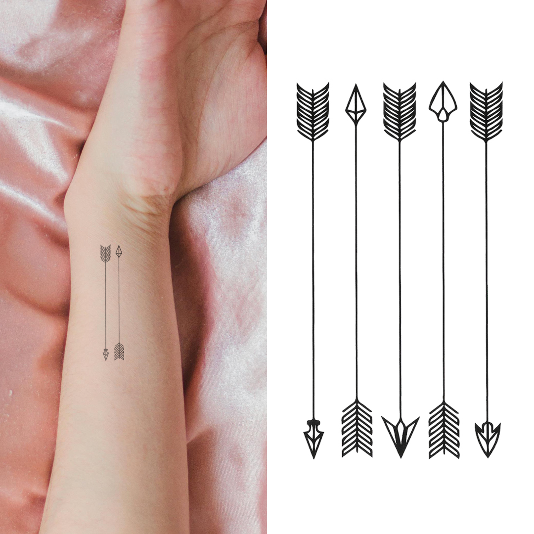 Mixed Arrows - Temporary Tattoo