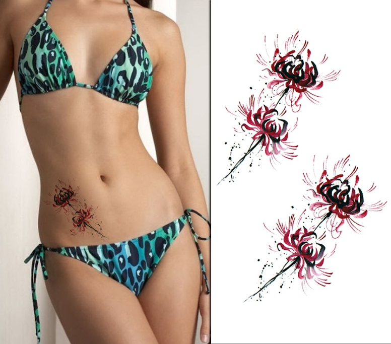 Mixed Classy Pink Flowers Pack - Temporary Tattoo