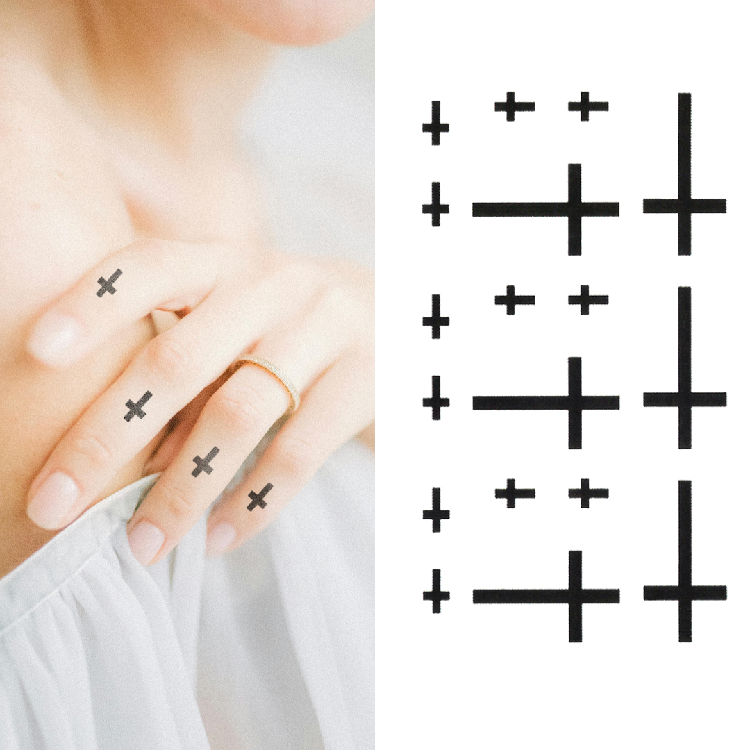 Mixed Crosses - Temporary Tattoo