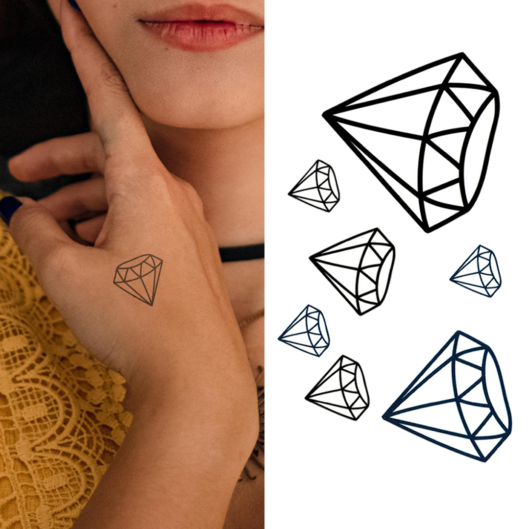 Mixed Diamonds - Temporary Tattoo