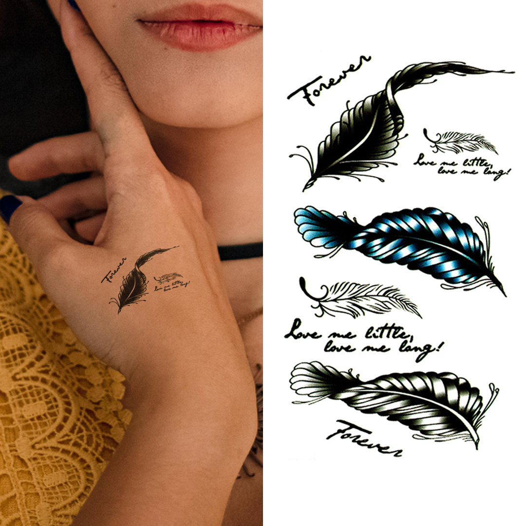 Mixed Feathers - Temporary Tattoo