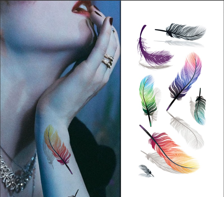 Mixed Feathers Pack - Temporary Tattoo