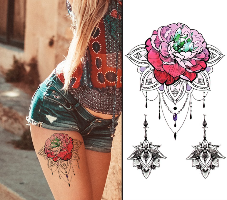 Mixed Flower Mandala Pack - Temporary Tattoo