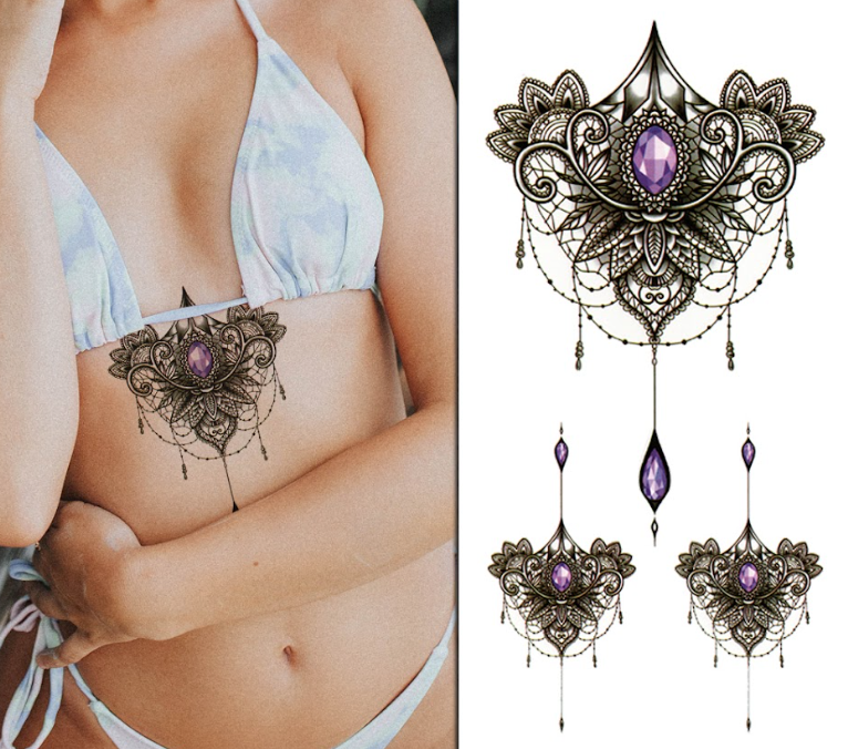 Mixed Purple Mandala Pack - Temporary Tattoo