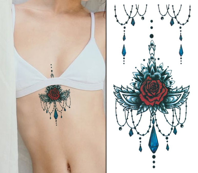 Mixed Red Rose Mandala Pack - Temporary Tattoo