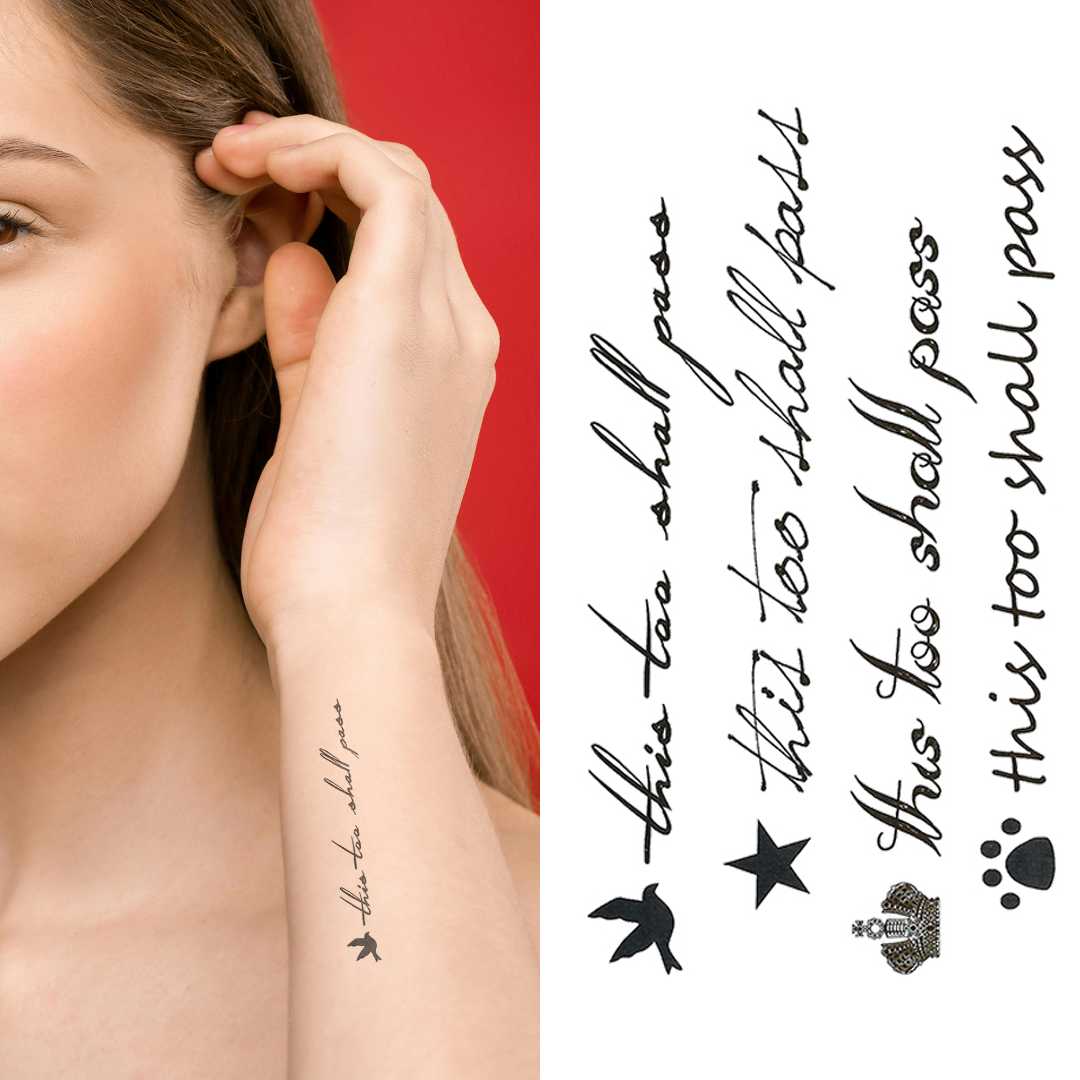 Small Script Writing Tattoo for Women – Easy to Remove | Temporary Tattoo