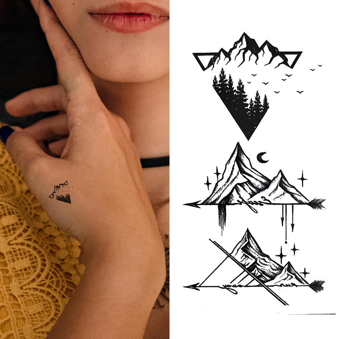 Three Mountains - Temporary Tattoo