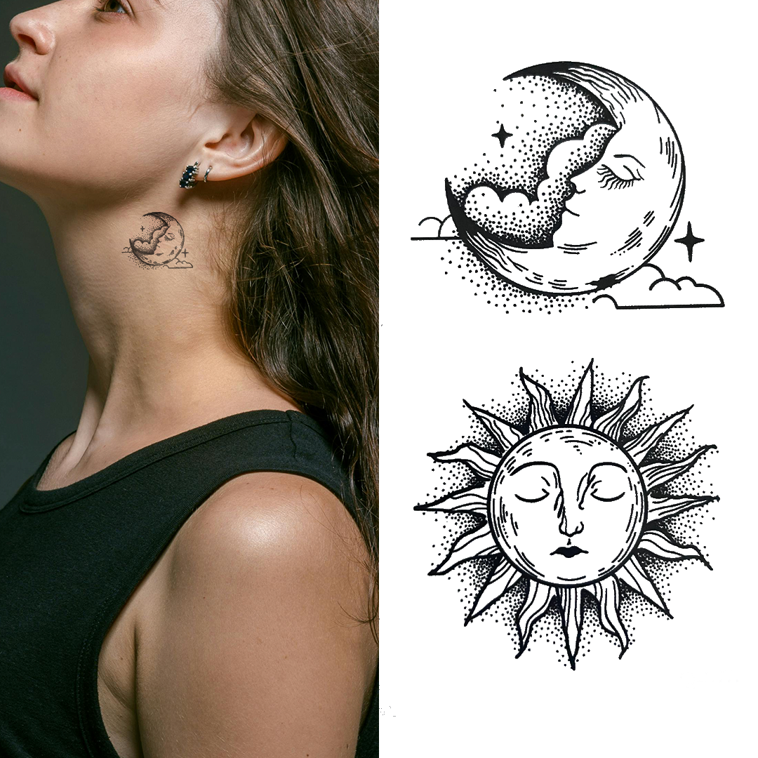 Sun & Moon - Temporary Tattoo