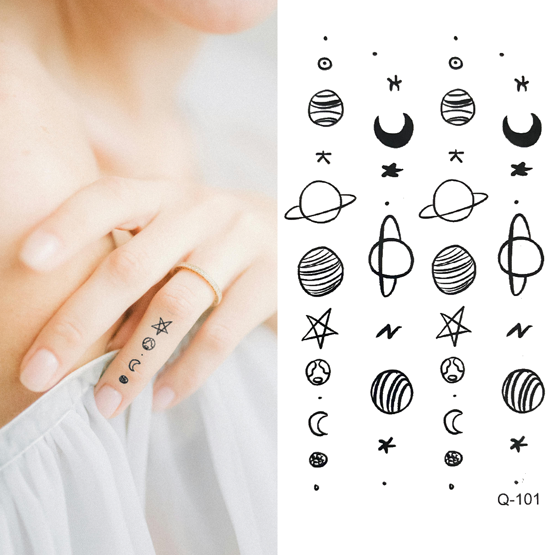Mixed Planets v4 - Temporary Tattoo