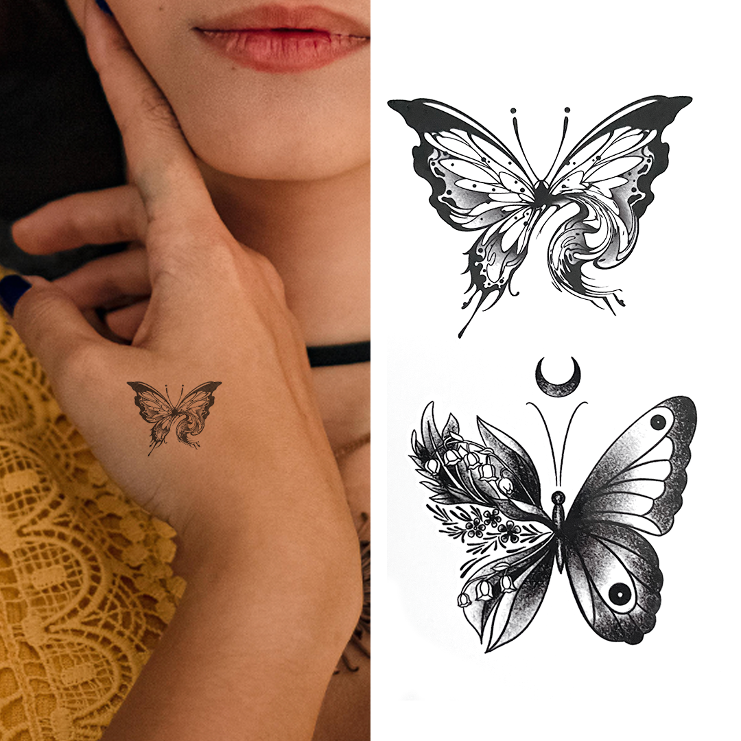 Two Butterflies - Temporary Tattoo