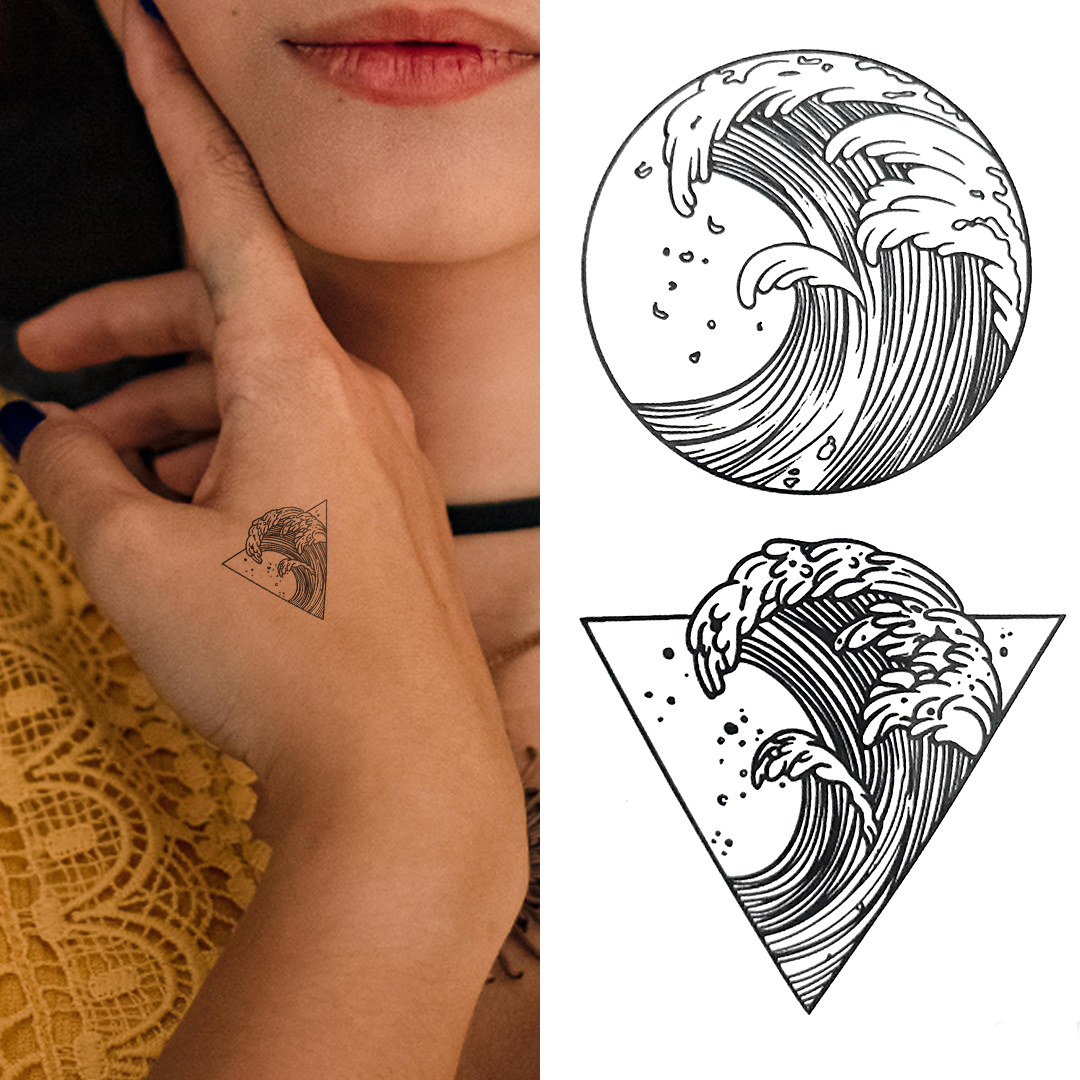 Two Waves - Temporary Tattoo