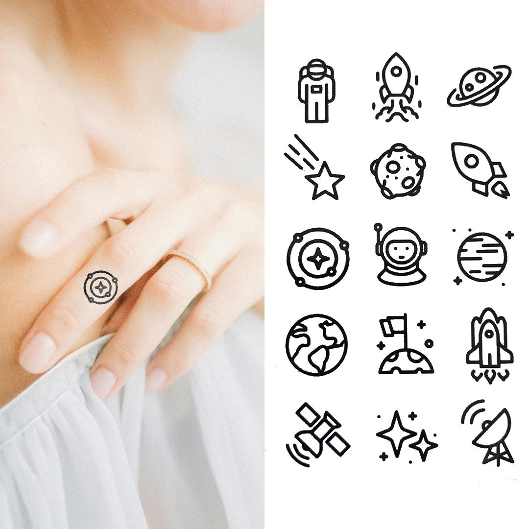 Mixed Space Theme - Temporary Tattoo