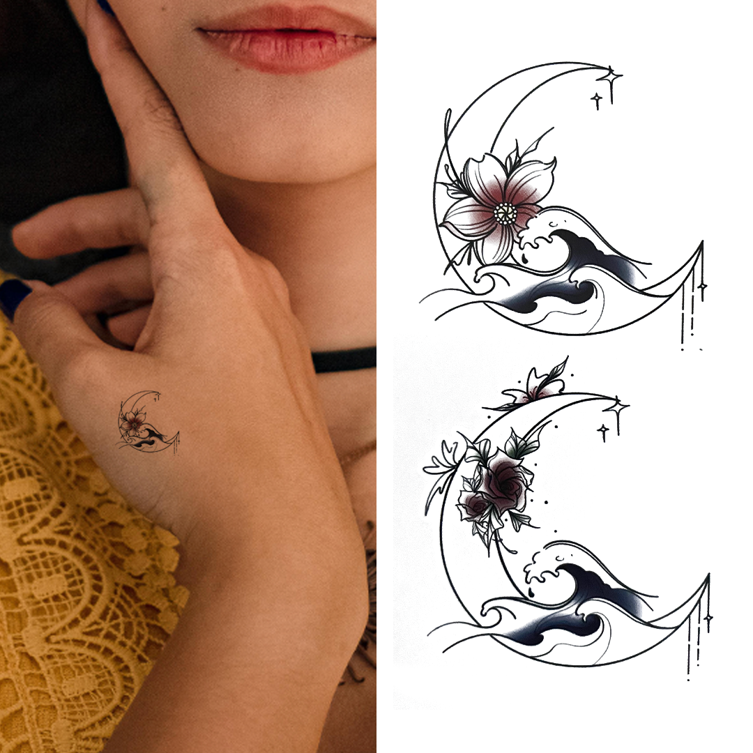 Two Moons - Temporary Tattoo