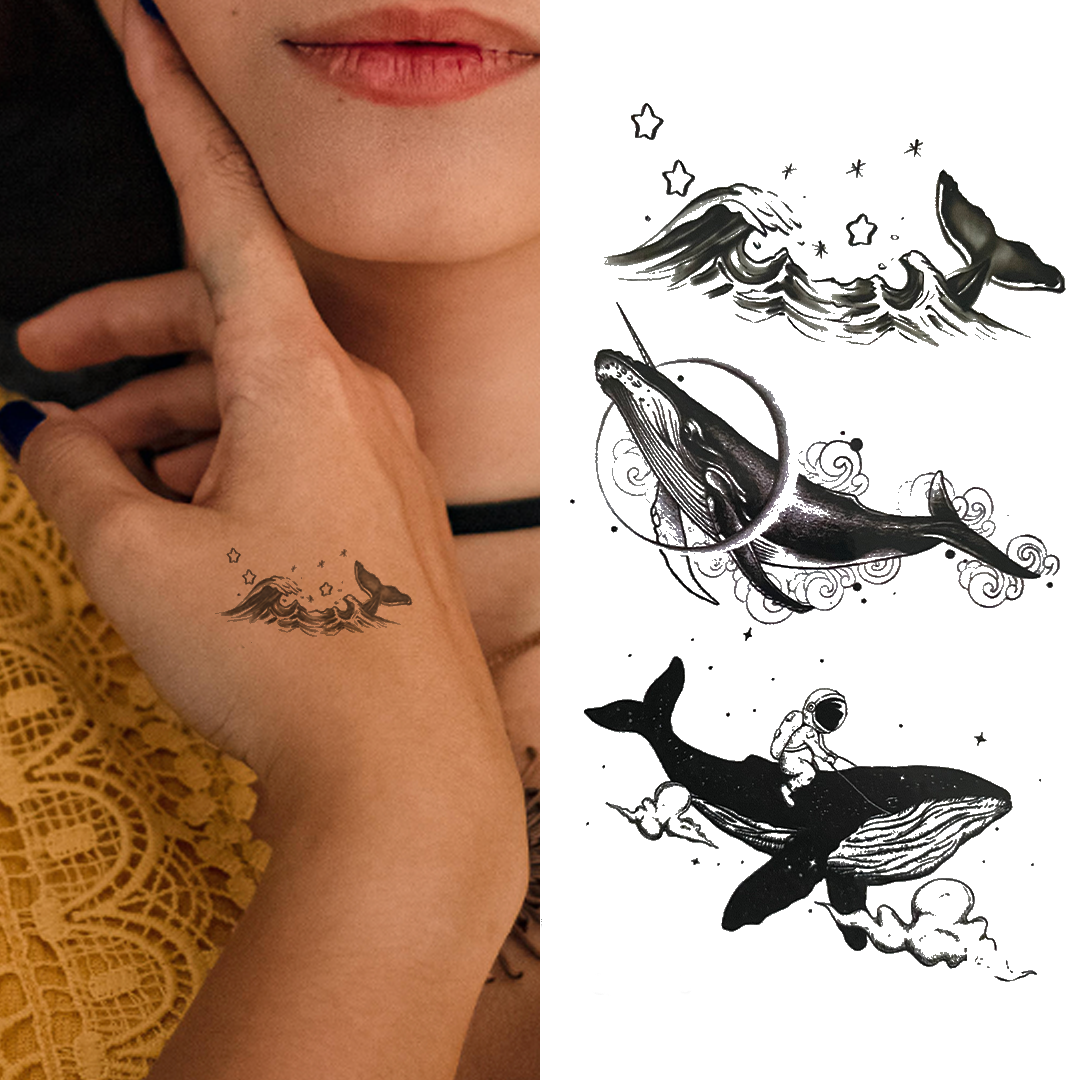 Mixed Whales - Temporary Tattoo