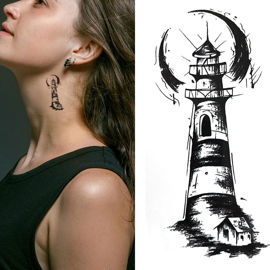 The Lighthouse v2 - Temporary Tattoo