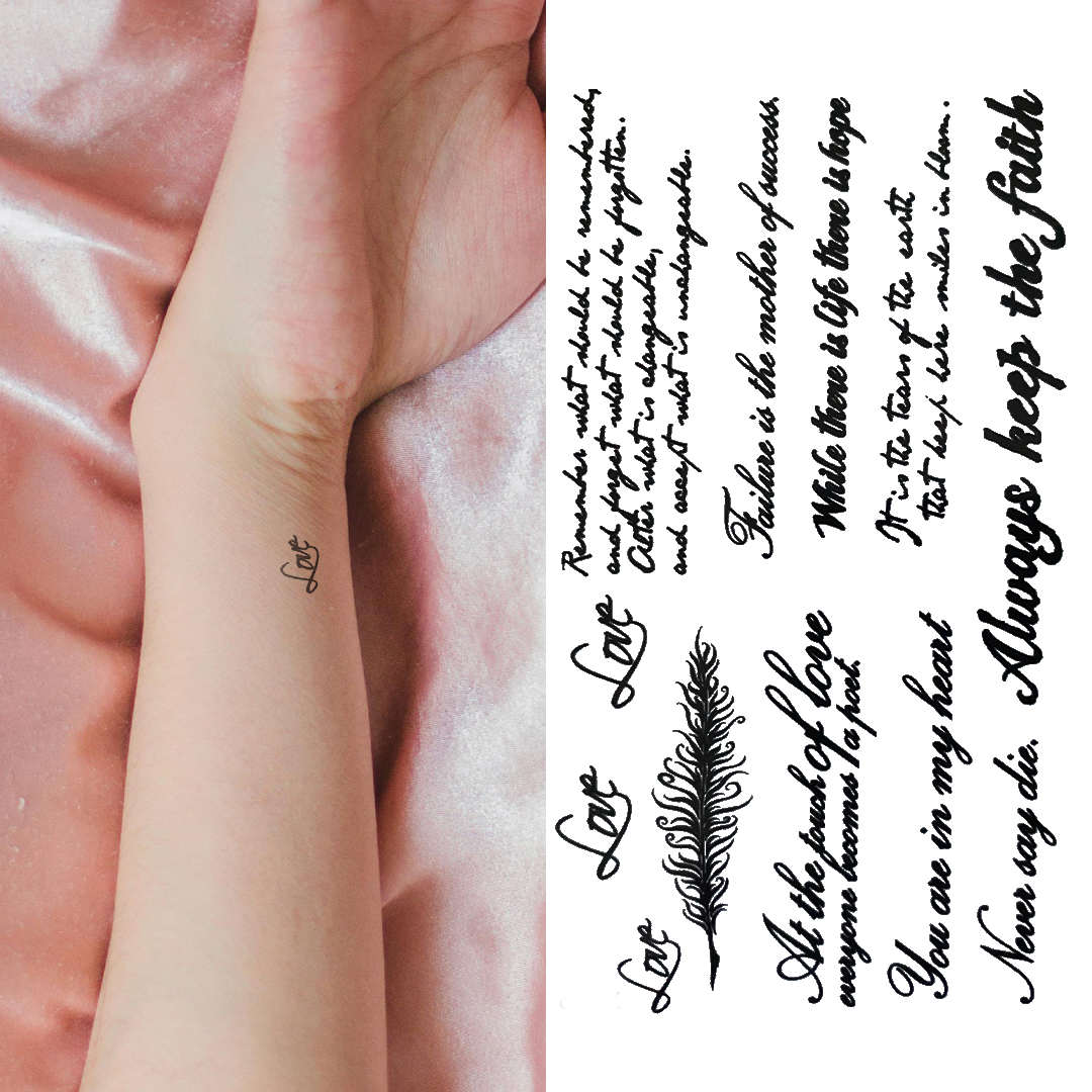 Cool Mixed Script - Temporary Tattoo