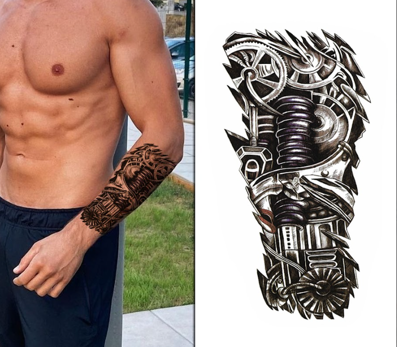 (Half Sleeve) The Mechanical - Temporary Tattoo