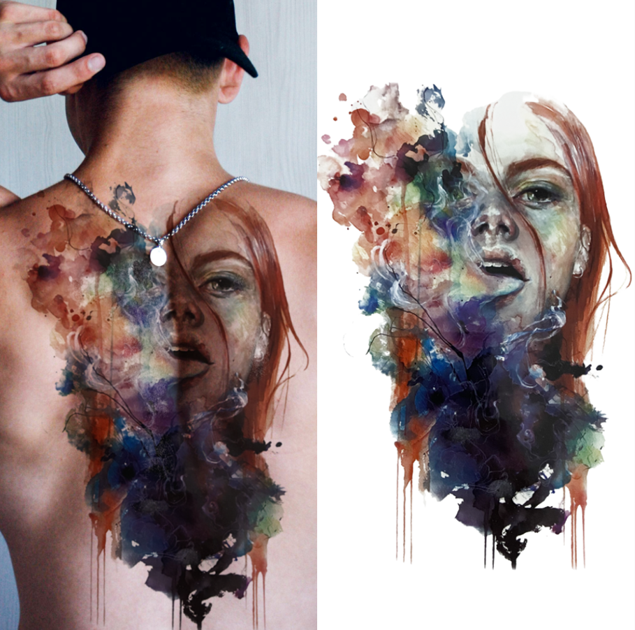 (Half Sleeve) The Fierce Lady - Temporary Tattoo