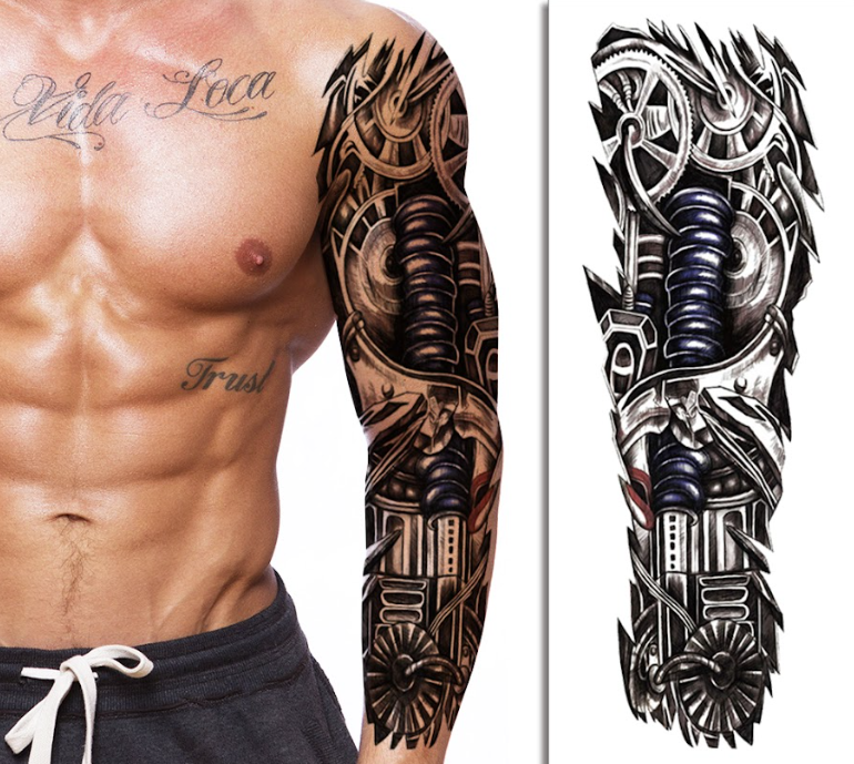 (Full Sleeve) The Mechanical Arm - Temporary Tattoo