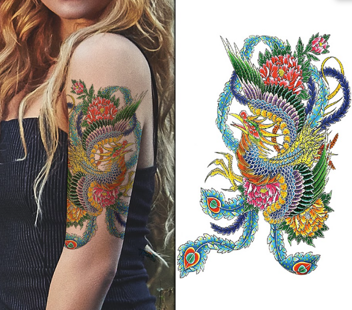 (Half Sleeve) The Dragon Bird - Temporary Tattoo