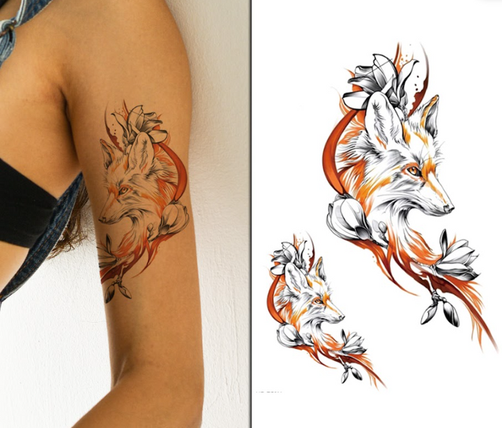 (Half Sleeve) The Foxes - Temporary Tattoo