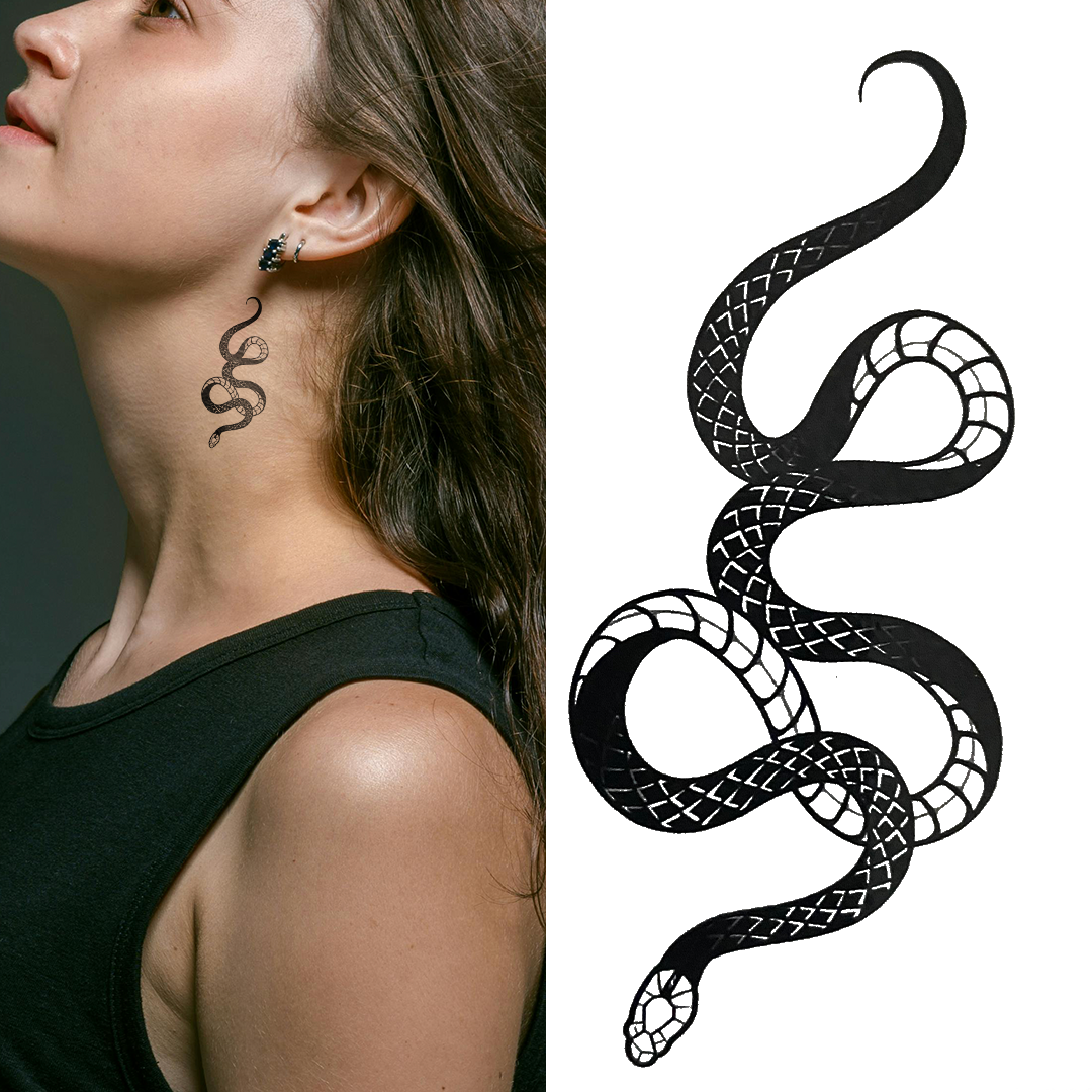 Elegant Snake - Temporary Tattoo