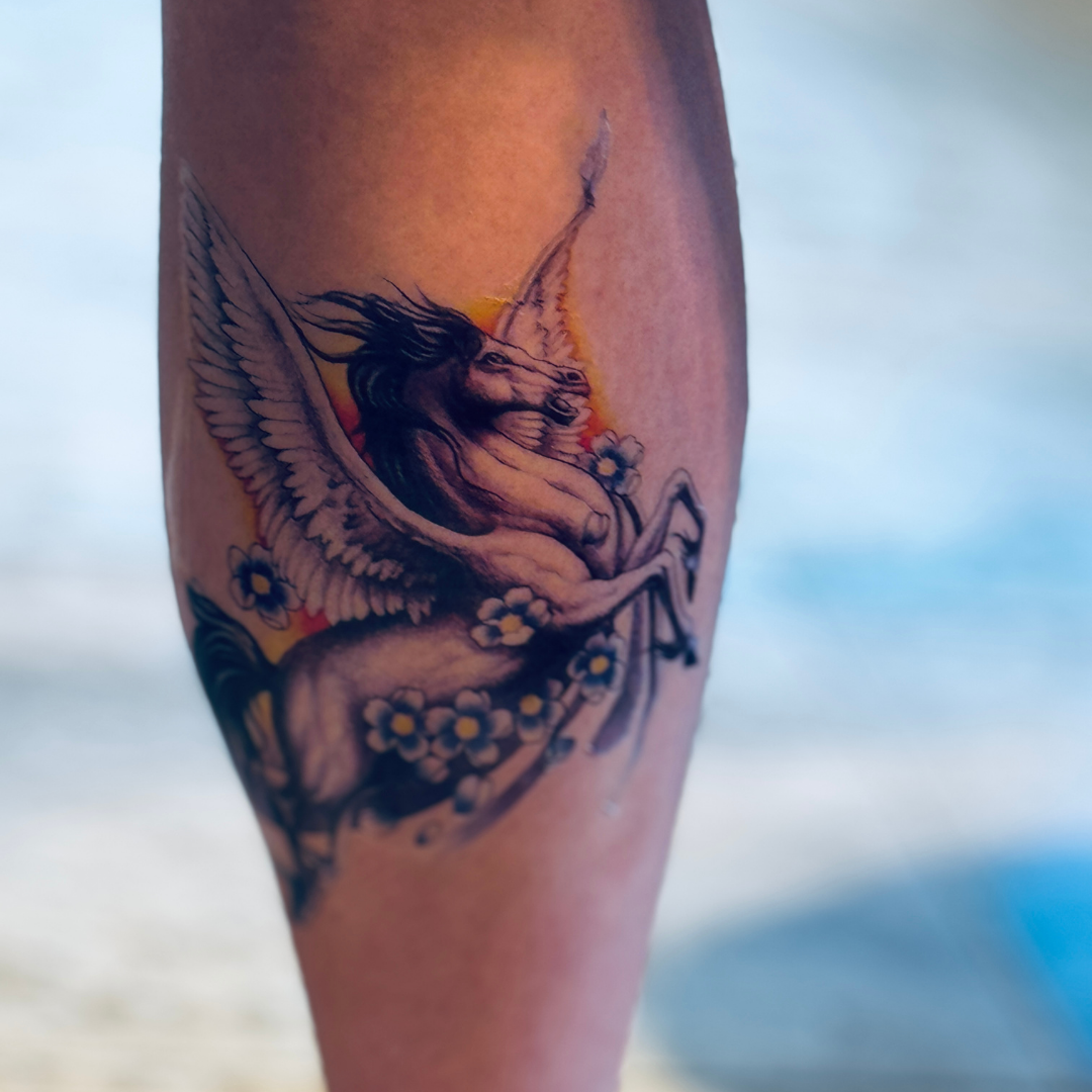 (Half Sleeve) Winged Horse - Temporary Tattoo