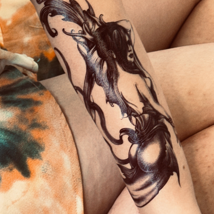 (Half Sleeve) Mermaid - Temporary Tattoo
