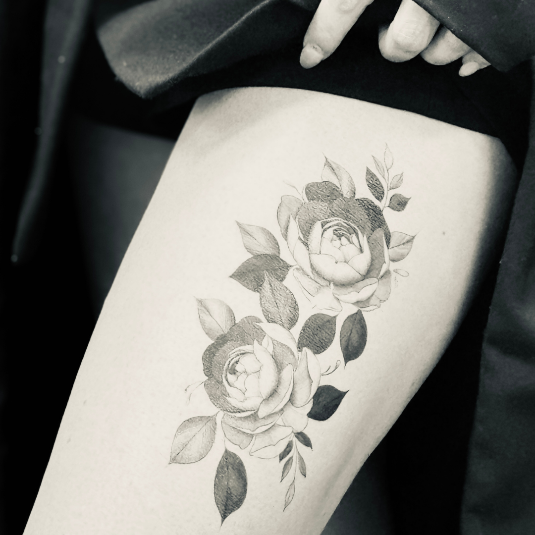 (Half Sleeve) Flowers v1 - Temporary Tattoo