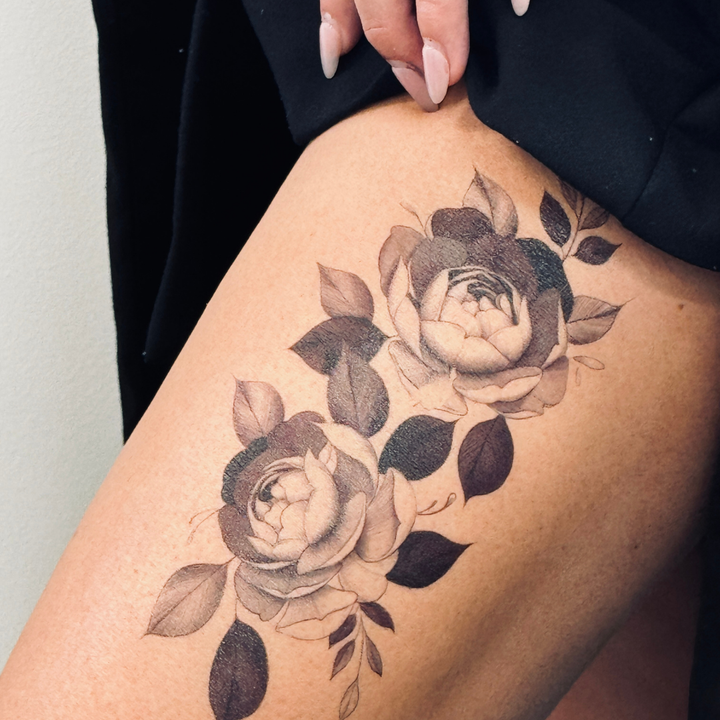 (Half Sleeve) Flowers v1 - Temporary Tattoo