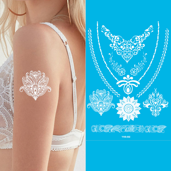Ivory Blossom - White Henna Tattoo Set