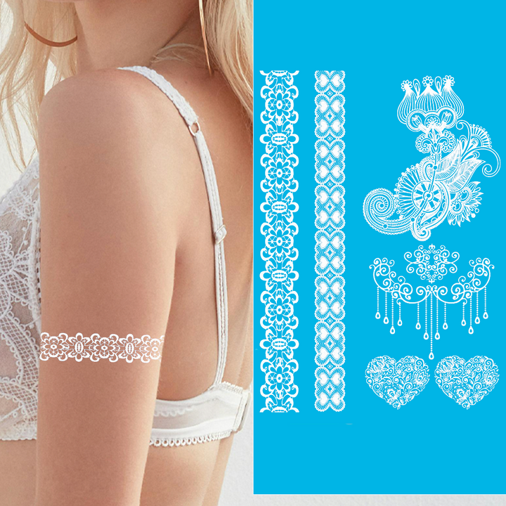 Ivory Elegance - Temporary White Tattoo Pack