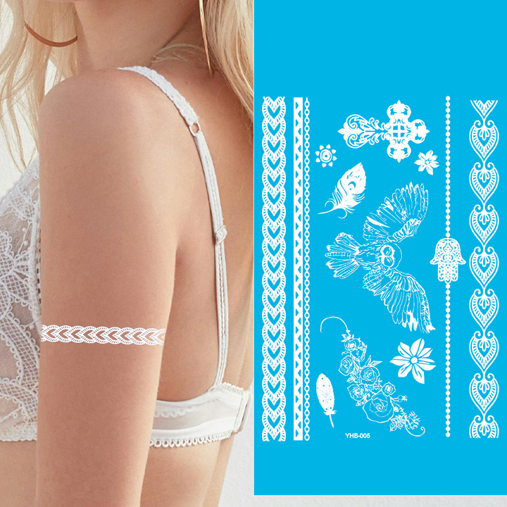 Ivory Charm - Henna-Inspired Tattoo Set