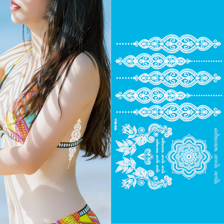 Ivory Grace - White Mehndi Tattoo Pack