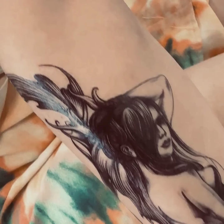 (Half Sleeve) Mermaid - Temporary Tattoo