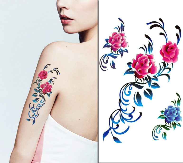 Mixed Rose Vines Pack - Temporary Tattoo