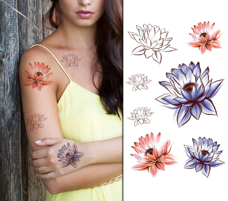Mixed Flowers Pack - Temporary Tattoo